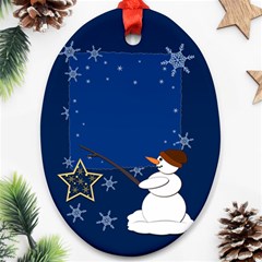 Snowman Oval Ornament (two Sides) by 2607694c