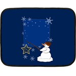 Snowman Two Sides Fleece Blanket (Mini) 35 x27  Blanket Front