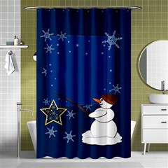 Snowman Shower Curtain 48  X 72  (small) 