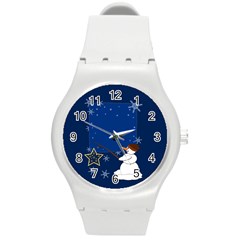 Snowman Round Plastic Sport Watch (m)