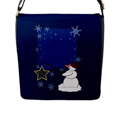 Snowman Flap Closure Messenger Bag (l)