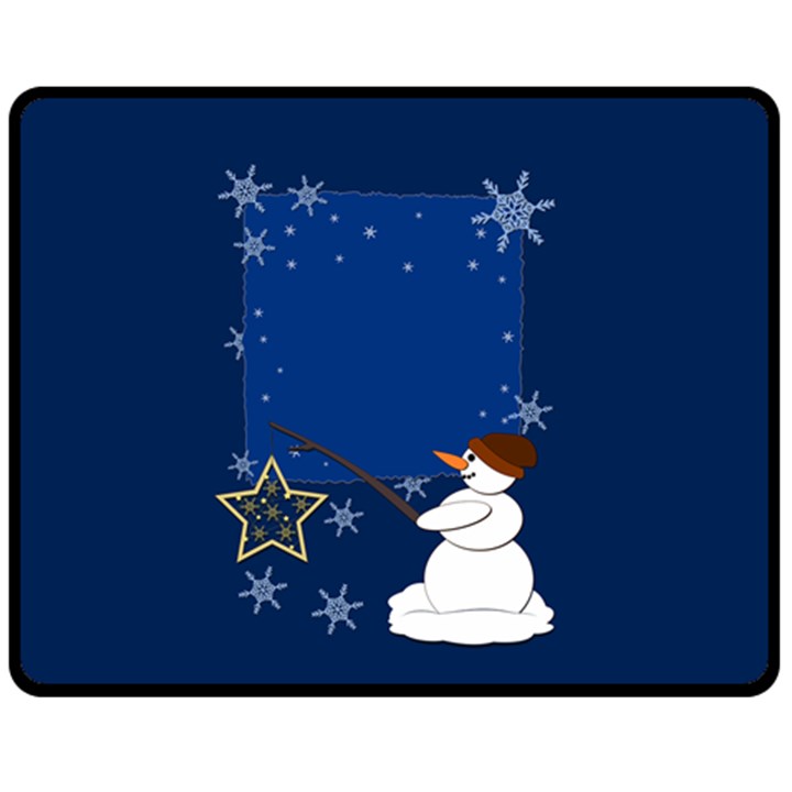 Snowman Two Sides Fleece Blanket (Medium)