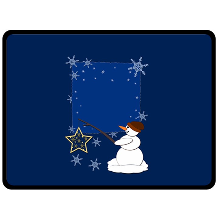 Snowman Two Sides Fleece Blanket (Large)