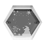 Snowman Hexagon Wood Jewelry Box Front