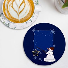 Snowman Uv Print Round Tile Coaster