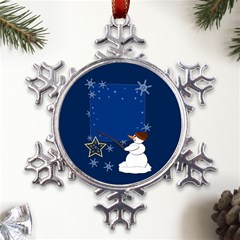 Snowman Metal Large Snowflake Ornament