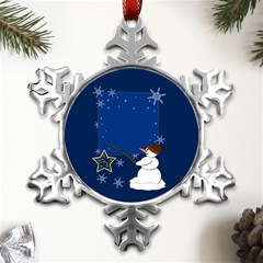 Snowman Metal Small Snowflake Ornament