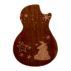 Snowman Guitar Shape Wood Guitar Pick Holder Case And Picks Set