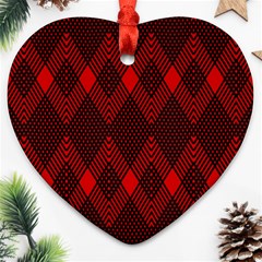 Muster Rot Schwarz Ornament (heart)