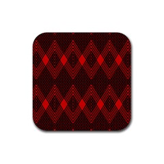 Muster Rot Schwarz Rubber Coaster (square) by 2607694c