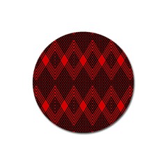 Muster Rot Schwarz Magnet 3  (round) by 2607694c