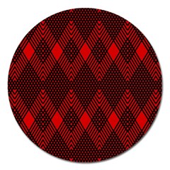 Muster Rot Schwarz Magnet 5  (round) by 2607694c