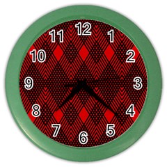 Muster Rot Schwarz Color Wall Clock by 2607694c