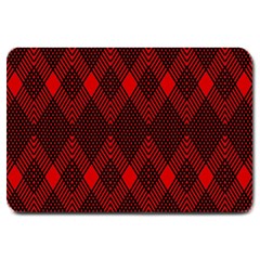 Muster Rot Schwarz Large Doormat by 2607694c