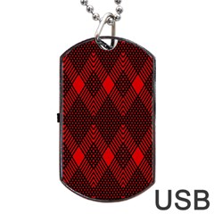 Muster Rot Schwarz Dog Tag Usb Flash (one Side) by 2607694c