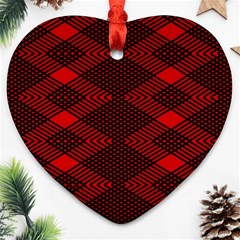 Pattern Black Red Ornament (heart)