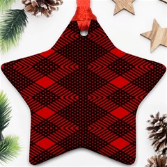 Pattern Black Red Ornament (star)