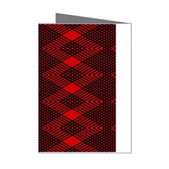 Pattern Black Red Mini Greeting Cards (pkg Of 8)