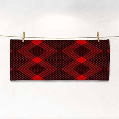 Pattern Black Red Hand Towel by 2607694c