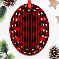 Pattern Black Red Ornament (oval Filigree)