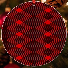 Pattern Black Red Uv Print Acrylic Ornament Round