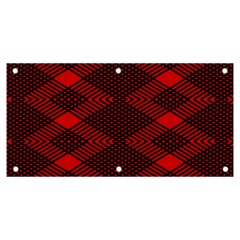 Pattern Black Red Banner And Sign 6  X 3  by 2607694c