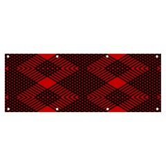 Pattern Black Red Banner And Sign 8  X 3 