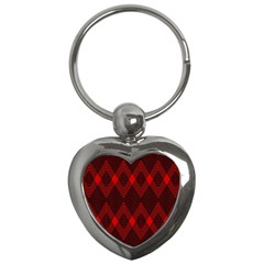 Pattern Red Black, Key Chain (heart) by 2607694c