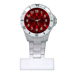 Pattern Red Black, Plastic Nurses Watch by 2607694c