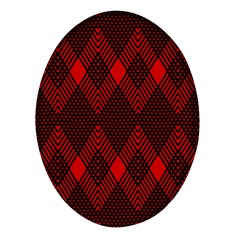 Pattern Red Black, Oval Glass Fridge Magnet (4 Pack) by 2607694c