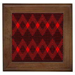 Pattern, Red, Black,  Framed Tile by 2607694c