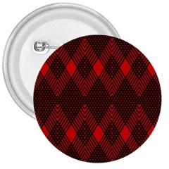 Pattern, Red, Black,  3  Buttons by 2607694c