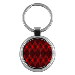 Pattern, Red, Black,  Key Chain (round) by 2607694c