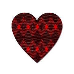 Pattern, Red, Black,  Heart Magnet by 2607694c