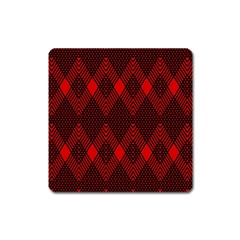 Pattern, Red, Black,  Square Magnet by 2607694c