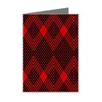 pattern, red, black,  Mini Greeting Card Left