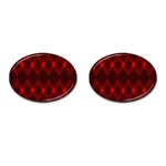 pattern, red, black,  Cufflinks (Oval) Front(Pair)