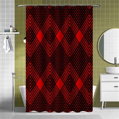 Pattern, Red, Black,  Shower Curtain 48  X 72  (small)  by 2607694c