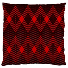 Pattern, Red, Black,  Large Cushion Case (one Side) by 2607694c