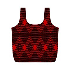 Pattern, Red, Black,  Full Print Recycle Bag (m) by 2607694c