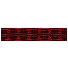 Pattern, Red, Black,  Small Premium Plush Fleece Scarf