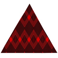 Pattern, Red, Black,  Wooden Puzzle Triangle by 2607694c