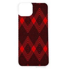 Pattern, Red, Black,  Iphone 15 Tpu Uv Print Case by 2607694c