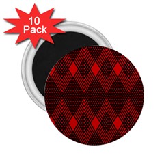 Muster Rot Rot Schwarz 2 25  Magnets (10 Pack)  by 2607694c