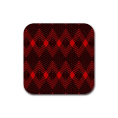 Muster Rot Rot Schwarz Rubber Square Coaster (4 Pack) by 2607694c