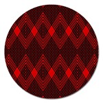 Muster rot rot schwarz Magnet 5  (Round) Front