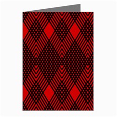 Muster Rot Rot Schwarz Greeting Cards (pkg Of 8)