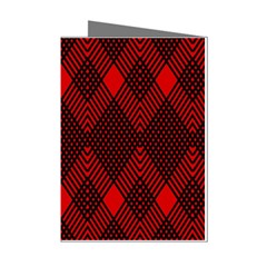 Muster Rot Rot Schwarz Mini Greeting Cards (pkg Of 8)