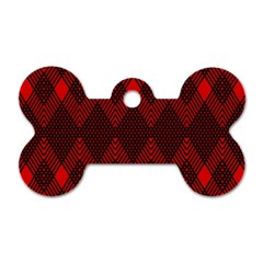 Muster Rot Rot Schwarz Dog Tag Bone (two Sides) by 2607694c