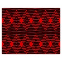 Muster Rot Rot Schwarz Premium Plush Fleece Blanket (medium)